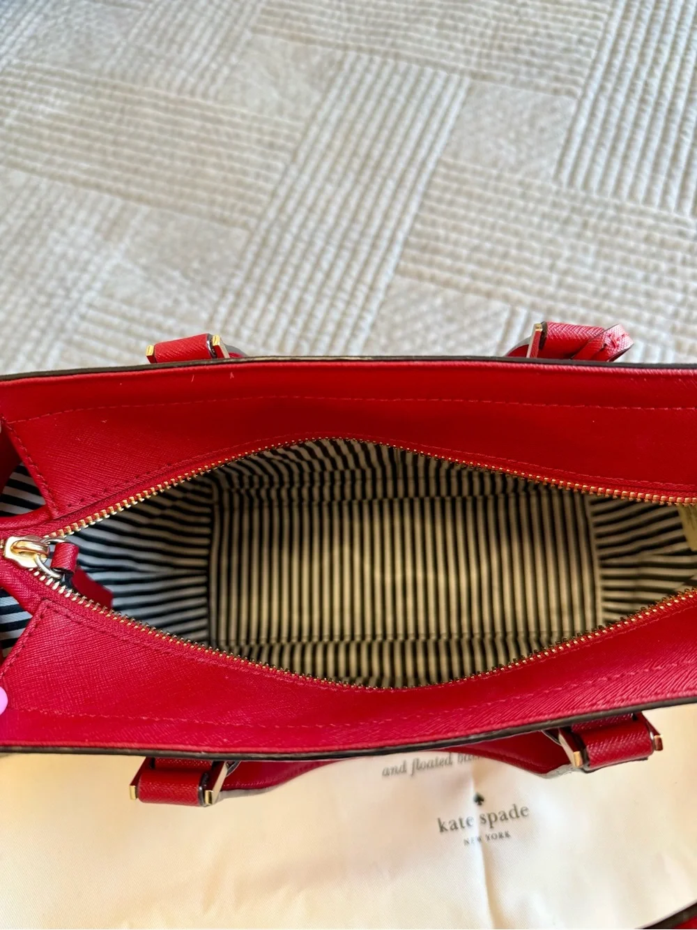 Kate Spade New York- Red Saffiano Leather Sachel